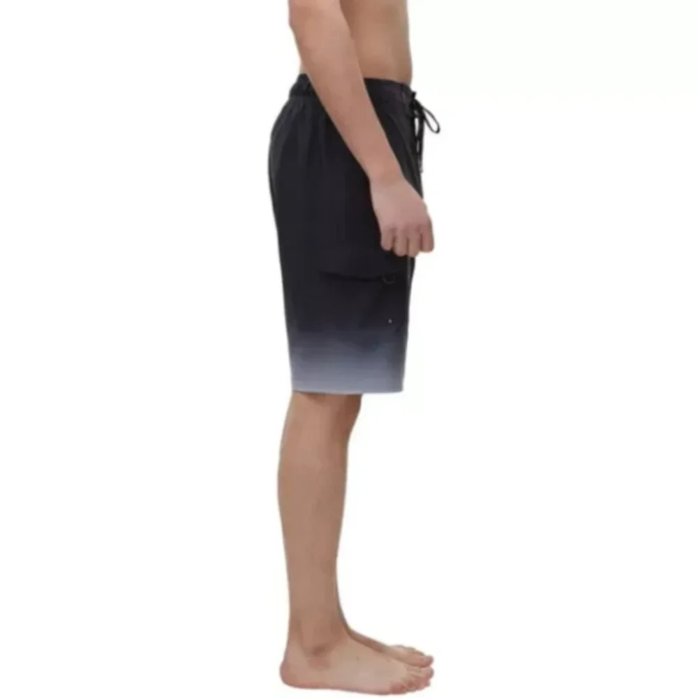 Rokka&Rolla Men M 32-34 Nightfall Gradient Elastic Waist Board Swim Trunks Short